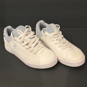 On Running Womens Cream and Gray Sneakers
